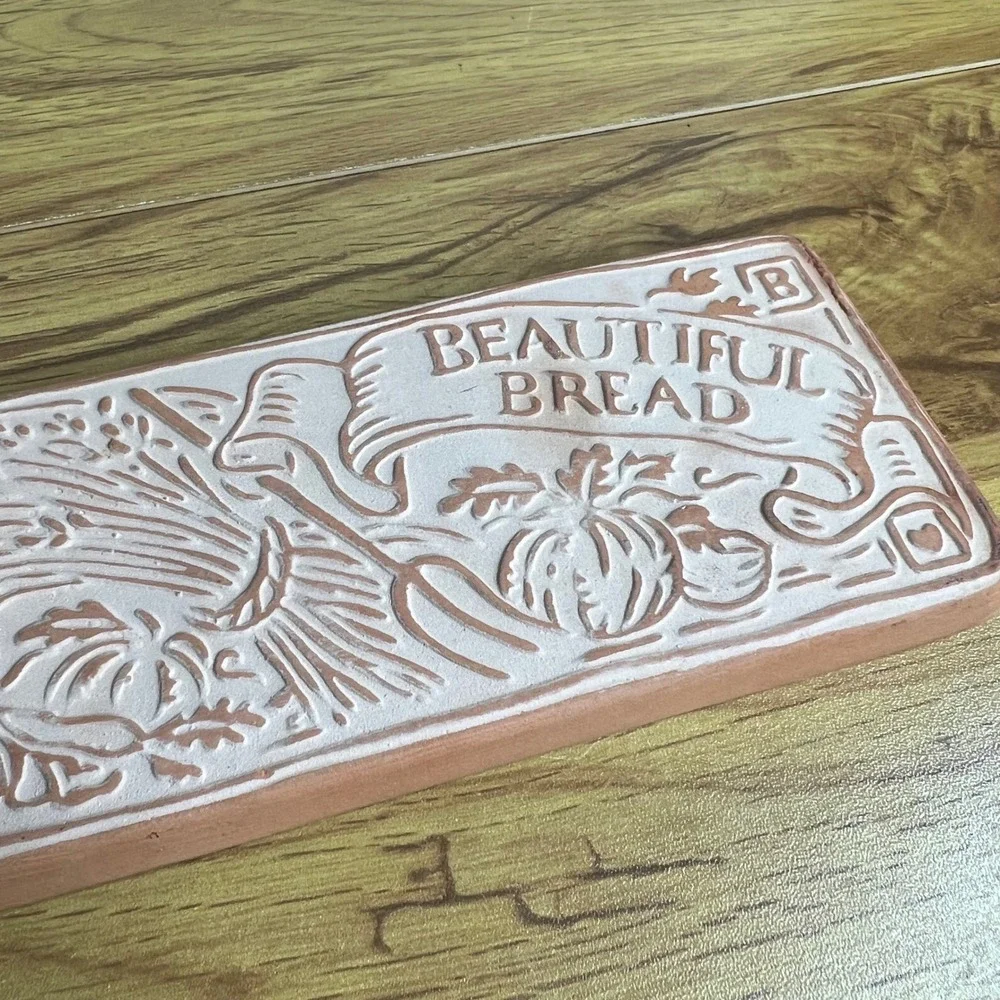 Vtg Hill‎ Design Inc Bread Warmer Stone Terracotta Rectangle Cottage Rustic